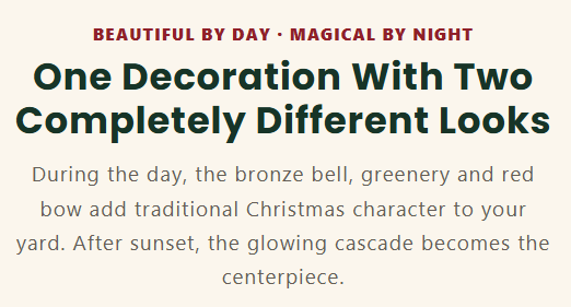 🔥Hot Sale 40% OFF🎄 Christmas Bell Cascade Solar Yard Light✨